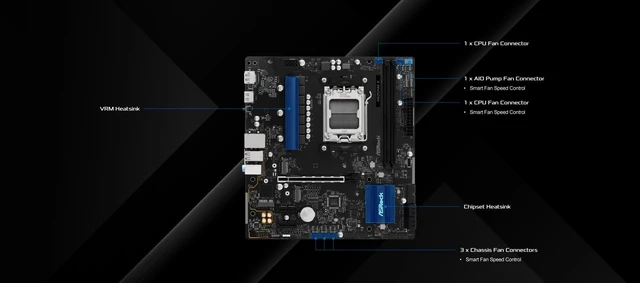 Alt view image 4 of 5 - ASRock A620AM-X Micro-ATX Motherboard AMD AM5 Socket Supports Ryzen 9000/8000/7000 DDR5 8000+ OC PCIe 4.0 2.5G LAN BIOS Flashback