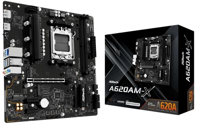 Main image of ASRock A620AM-X Micro-ATX Motherboard AMD AM5 Socket Supports Ryzen 9000/8000/7000 DDR5 8000+ OC PCIe 4.0 2.5G LAN BIOS Flashback