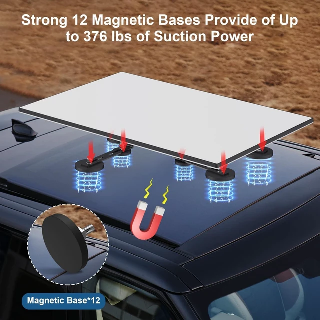 Alt view image 3 of 5 - Starlink Gen 3 Magnetic Roof Mount, 12 Magnetic Bases, Up to 370 lbs of Suction Power, Starlink Internet Satellite Mounting Kit, Compatible with Starlink Standard & Enterprise Dishes