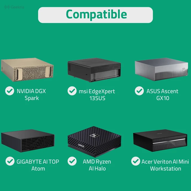 Alt view image 5 of 5 - GEEKRIA Mini PC Hard Shell Travel Case, Compatible with NVIDIA DGX Spark, ASUS Ascent GX10, msi EdgeXpert 13SUS, GIGABYTE AI TOP Atom, AI Supercomputer Carrying Bag (Dark Gray)