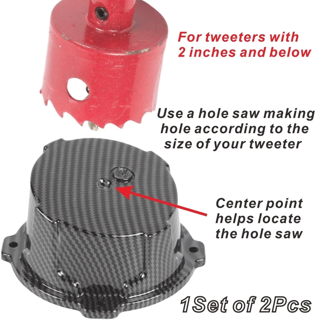 Alt view image 2 of 5 - 2PCS 2'' Universal Speaker Tweeter Boxes for UTV ATV RV Boat Trunk Trailer Golf Cart Marine Speaker Enclosures Pods Mount Spacer Rear Deck Kick Panel Box (Carbon Fiber Style, 2 inch and Below)