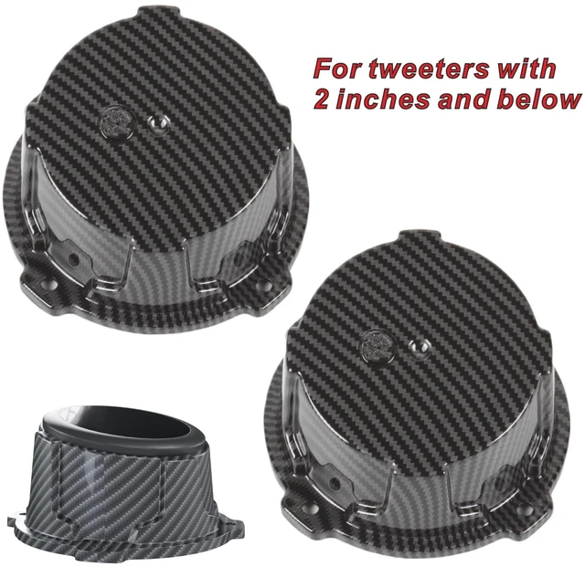 Alt view image 5 of 5 - 2PCS 2'' Universal Speaker Tweeter Boxes for UTV ATV RV Boat Trunk Trailer Golf Cart Marine Speaker Enclosures Pods Mount Spacer Rear Deck Kick Panel Box (Carbon Fiber Style, 2 inch and Below)