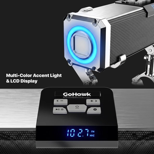 Alt view image 5 of 5 - GoHawk Bluetooth Motorcycle Speakers Waterproof 4-Speaker Motorcycle Radio