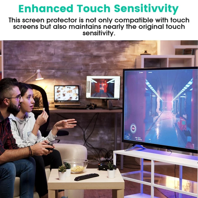 Alt view image 3 of 5 - F FORITO 32" Anti Blue Light Matte TV Screen Protector, Anti Glare for 16:9
