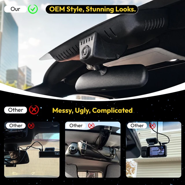 Alt view image 3 of 5 - GATGIT Front 4K and Rear 1080P Dash Cam for Toyota Tacoma 2024-2026 4th gen