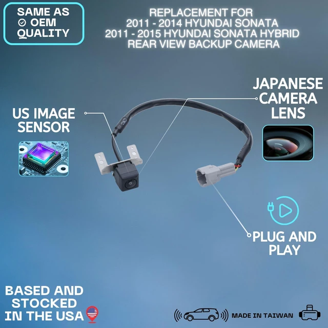 Alt view image 2 of 5 - Backup Camera Replaces for 2011-2014 Hyundai Sonata ^^ 2011-2015 Hyundai Sonata Hybrid OE Part # 95760-3S102, 95760-3S101, 95760-3S100, 95760-3S600