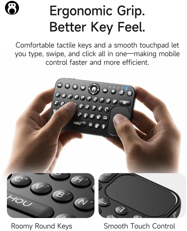 Alt view image 2 of 5 - HOU Mini Bluetooth Keyboard, Magnetic Portable Touchpad& 7-Color Backlight