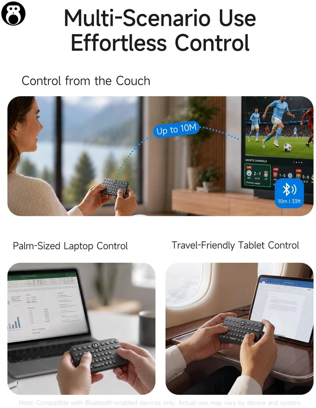 Alt view image 3 of 5 - HOU Mini Bluetooth Keyboard, Magnetic Portable Touchpad& 7-Color Backlight