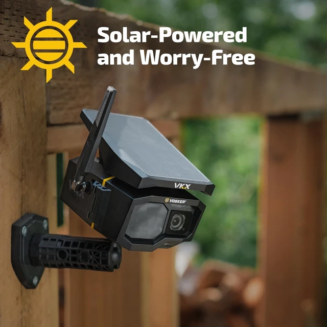 Alt view image 2 of 5 - Vosker VKX Solar Powered 4G-LTE Outdoor Cellular Security Camera - No WiFi Needed, Motion Activated, Night Vision, SIM Card Included, On-Demand Mode - 15s Video Clips, IP65 Weather-Resistant