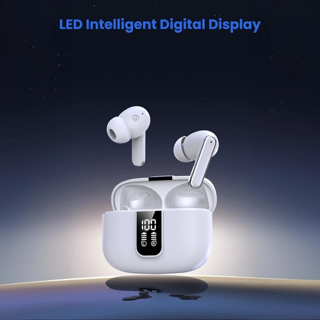 Alt view image 2 of 5 - Bluetooth Earbuds with ANC, HiFi Sound, 20H Playback, LED Display Case, BT 5.3, Touch Control, IPX4 Waterproof, True Wireless Earphones for TV, Phone, Laptop iOS & Android Devices Compatible
