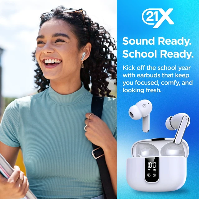Alt view image 4 of 5 - Bluetooth Earbuds with ANC, HiFi Sound, 20H Playback, LED Display Case, BT 5.3, Touch Control, IPX4 Waterproof, True Wireless Earphones for TV, Phone, Laptop iOS & Android Devices Compatible