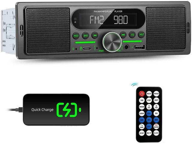 Main image of Single Din Car Stereo Radio Bluetooth Multimedia Car Audio Receivers with Digital LCD Display AM/FM Car Radio Dual USB/Type-C/AUX-in MP3 Player Lossless Sound Quality Quick Charge+ Remote