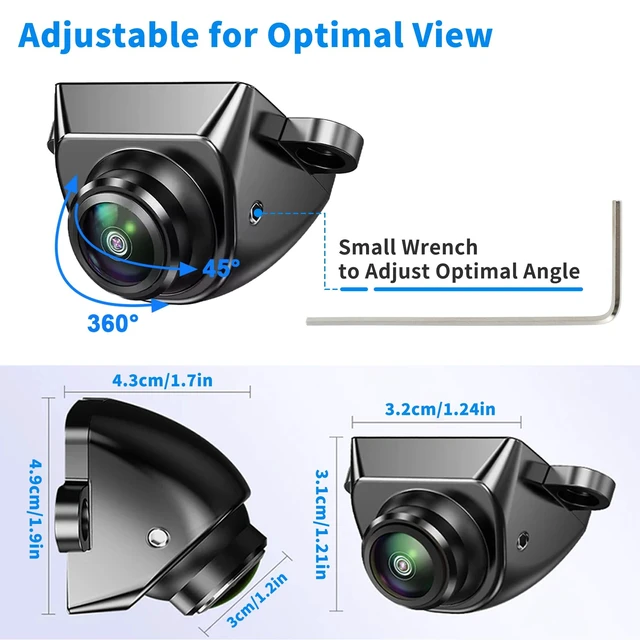 Alt view image 3 of 5 - HEROFFIX AHD1080P Car Park Assist Backup Reverse Camera with Video Format Rear Front Side View Cam Transform Adjustable Fisheye Lens Waterproof Night Vision 170 Degree Wide View