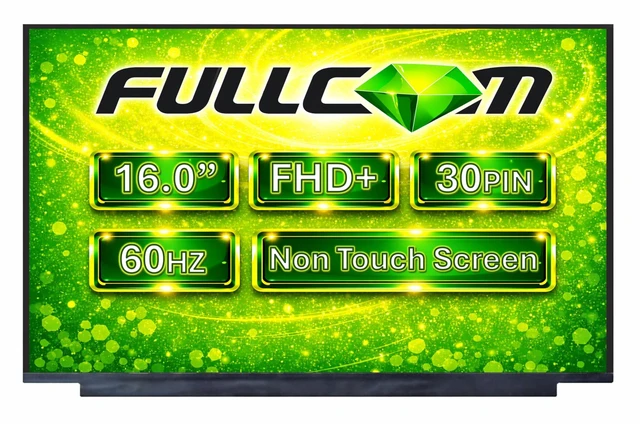 Main image of FULLCOM New LCD Replacement Screen WUXGA 1920x1200 (Non Touch) 16.0 Inch (No Brackets) IPS 30 Pin Matte for Lenovo Medion Akoya E16423 for Laptop/Display/Screen/LCD Application