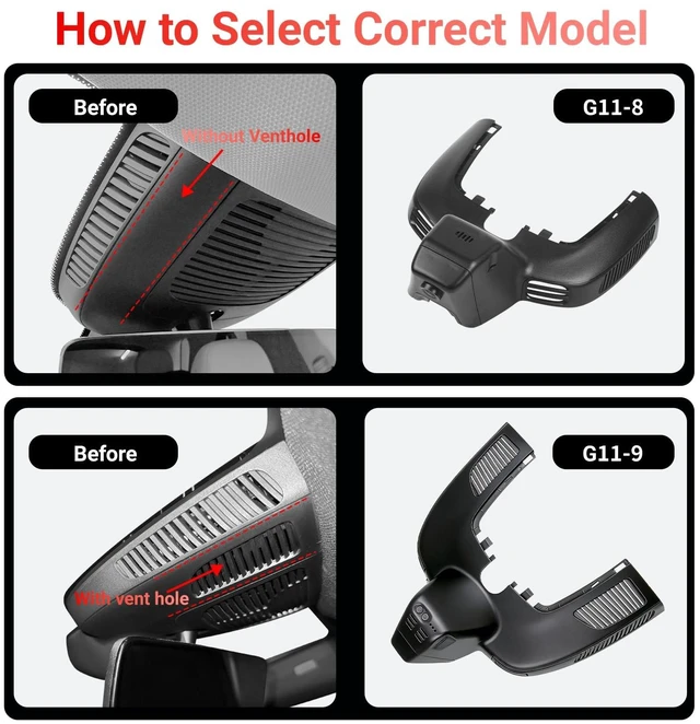 Alt view image 3 of 5 - G11-8 4K Dash Cam Front and Rear for Mercedes-Benz GLE AMG 53 2022~2024,Mercedes-Benz GLE 350 2020~2024,OEM Factory Look, UHD 3840P Video, Built-in WiFi & APP,FREE128G,Support 256G