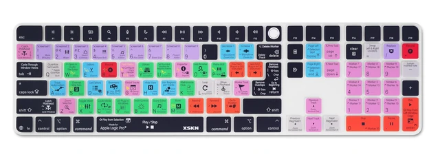 Alt view image 4 of 5 - XSKN Logic Pro Shortcut Keyboard Cover for iMac M4 Magic Keyboard with Touch ID and Numeric Keypad A3119