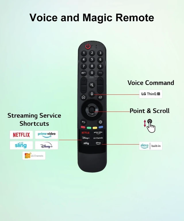 Alt view image 4 of 5 - JISOWA Voice Magic Remote Control Universal for LG A2 B2 C2 G2 Z2 B3 C3 G3 M3 PUA QNED80 QNED85 NANO80 AQA UQ8000 AUB QNED75A UR8000 Series Smart TV MR20GA MR22GN MR23GA AKB76043102 Replacement