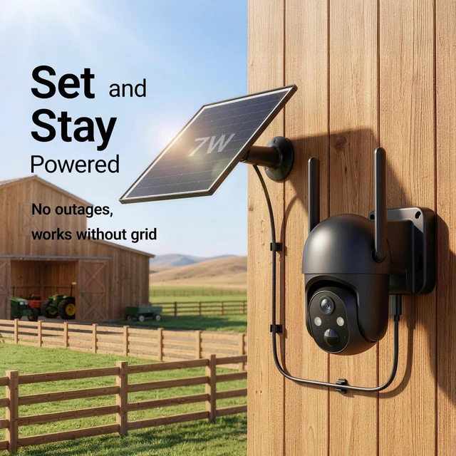 Alt view image 4 of 5 - SEHMUA 4G LTE Cellular 24/7 Recording Security Camera Wireless Outdoor, Off Grid Security Cam No Wi-Fi, 2K Color Night Vision, 360 View, PIR Motion Sensor, Two-Way Talk, Built-in eSIM Card