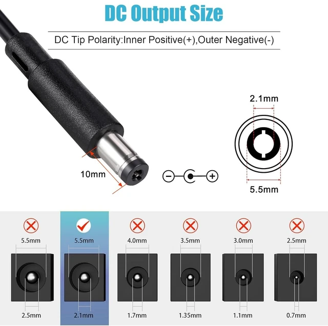 Alt view image 4 of 5 - 24V 1A Power Supply Adapter, UL-Listed, 100-240V AC to DC Adapter Transformer, 24 Volt 1 Amp 24W Wall Charger for LED Strip Lights, Security Camera, 5.5x2.1mm US Plug (5 Pack)
