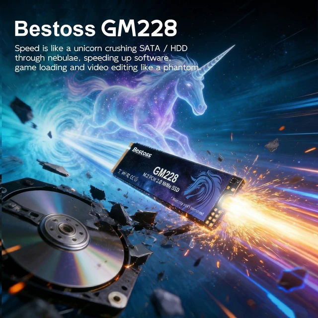 Alt view image 2 of 5 - Bestoss 2TB NVMe M.2 SSD PCIe 3.0 M.2 2280 Internal SSD, Up to 2400MB/s