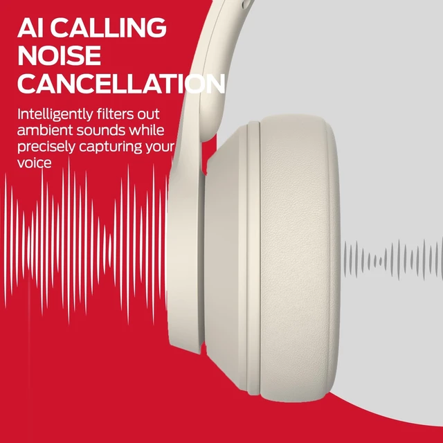 Alt view image 5 of 5 - Monster Mission 100 Bluetooth Headphones, On Ear Headphones with Bluetooth 5.4, Crystal Clear Call, 40H Playtime,Immersive Bass, Comfortable Fit Wireless Headset for Travel Work Home (Beige)