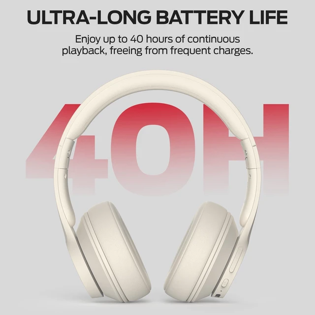 Alt view image 4 of 5 - Monster Mission 100 Bluetooth Headphones, On Ear Headphones with Bluetooth 5.4, Crystal Clear Call, 40H Playtime,Immersive Bass, Comfortable Fit Wireless Headset for Travel Work Home (Beige)