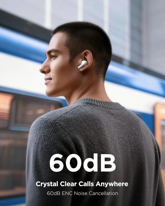 Alt view image 4 of 5 - PISEN P1 Plus Wireless Earbuds - Bluetooth 5.4 ENC Noise Cancelling Earbuds with 25H Playtime Fast Charging, Smart Touch Control via APP, IPX4 Waterproof Light weight in-Ear Wireless Ear