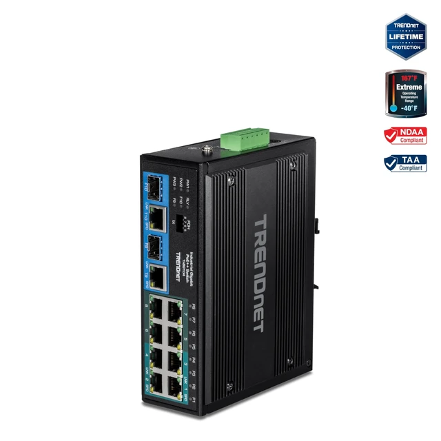 Alt view image 2 of 5 - TRENDnet TI-BG104,10-Port Hardened Industrial Unmanaged