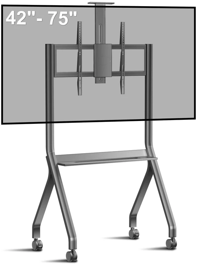 Main image of Smart Board Stand with Camera Tray Fits 42"-75" Screens, Interactive Whiteboard Stand with 360 Rotating Wheels Holds 300LBS, Height Adjustable,Mobile Stand for Home, Office & Classroom