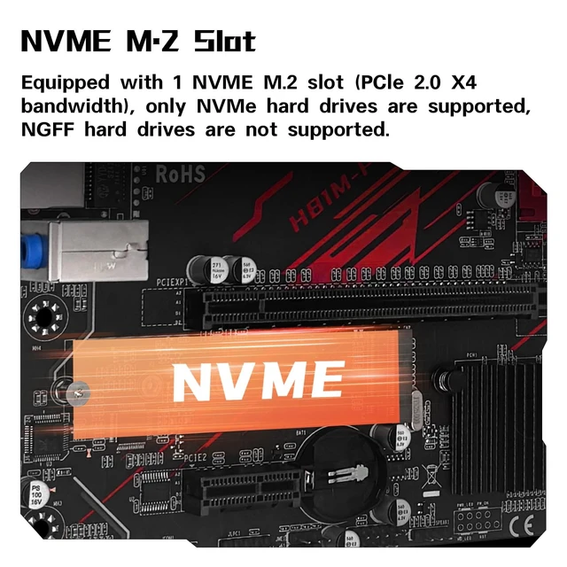 Alt view image 4 of 5 - MACHINIST LGA 1150 Gaming Motherboard, H81 Micro ATX Intel 4th Gen for Desktop PC Support i3 i5 i7/Xeon E3 V3 Processor, Dual-Channel DDR3 Max 16GB, NVME M.2, SATA 3.0, PCIe X16, H81M-PRO S1