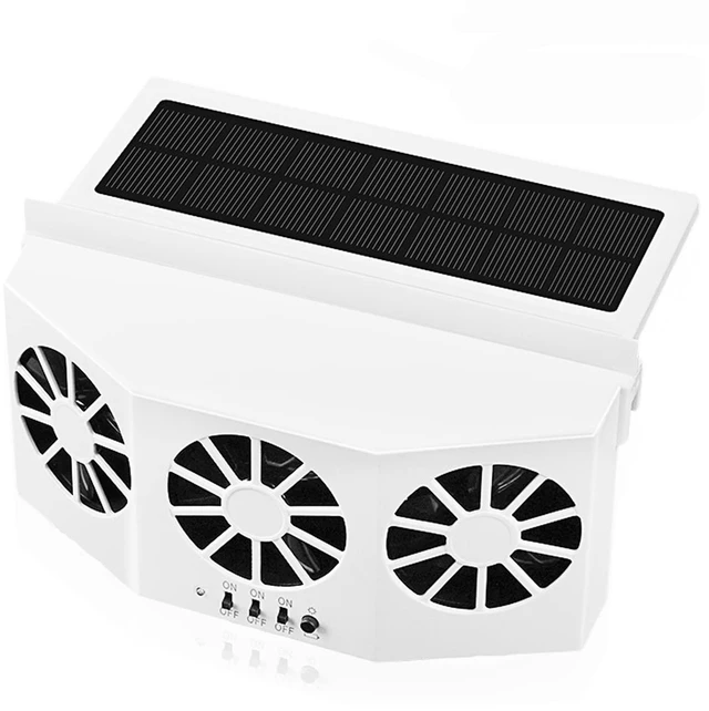 Main image of CYDZSW Car Solar Powered Window Exhaust Fan, Air Purifier, Solar Power Air Vent Radiator Fan for Backseat or Frontseat, Vehicle Ventilation Fan (White)