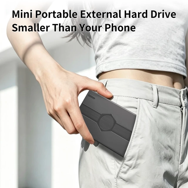 Alt view image 3 of 5 - Alphami 1TB Portable External HDD USB-A Type-C for PC Mac Console PS4 Xbox