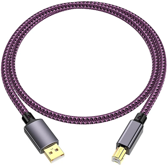 Main image of Dufray 1.6FT HiFi USB Cable, 7N OCC Conductor, OFC Silver-Plated Shielding, A Male to B Male Hi-end USB Cord, Audiophile USB Wire for DAC Printer Amplifiers Speaker Audio (ZC7010)