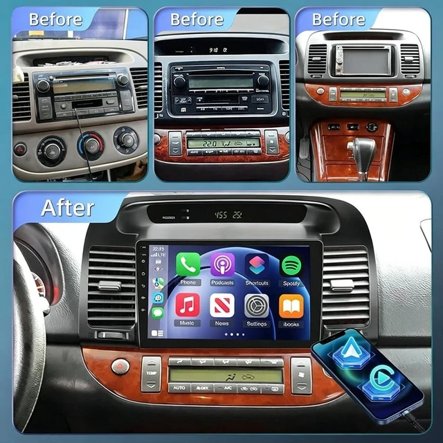 Alt view image 4 of 5 - 4+64G Double Din Car Stereo for Toyota Camry 2002-2006 Radio with Wireless Carplay Android Auto, 10 inch Touch Screen Radio for Camry Stereo Head Unit with Backup Camera Bluetooth FM/RDS DSP GP