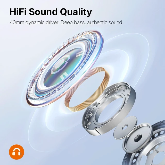Alt view image 2 of 5 - Fodsports No Intercom FX-S C Motorcycle Bluetooth Headset V5.4, Upgraded Heavy Bass 40mm Speaker, IP65 Waterproof, Hands-Free Music/Call, Type-C Fast Charging, Universal Helmet Fit (Black)