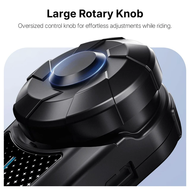Alt view image 4 of 5 - Fodsports No Intercom FX-S C Motorcycle Bluetooth Headset V5.4, Upgraded Heavy Bass 40mm Speaker, IP65 Waterproof, Hands-Free Music/Call, Type-C Fast Charging, Universal Helmet Fit (Black)