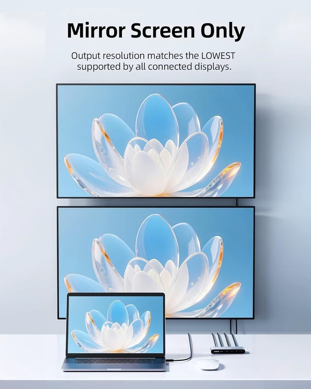 Alt view image 2 of 5 - llano HDMI 2.1 Splitter 1 in 2 Out, 8K@60Hz 4K@120Hz/240Hz, SST & Mirror Mode Only (No Extend), HDCP 2.3, HDR10, Dolby Vision, for PS5, Xbox, Apple TV, Laptop, Aluminum Case