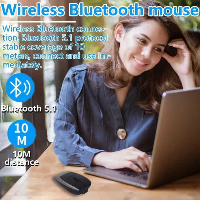 Alt view image 3 of 5 - Wireless Mini Bluetooth Mouse with Card Reader (Up to 2TB),Portable Compact Silent Rechargeable Small Finger Optical Travel Mouse for PC/Laptop/Tablet/Smartphone, Students Kids Girl Boy GiftGre