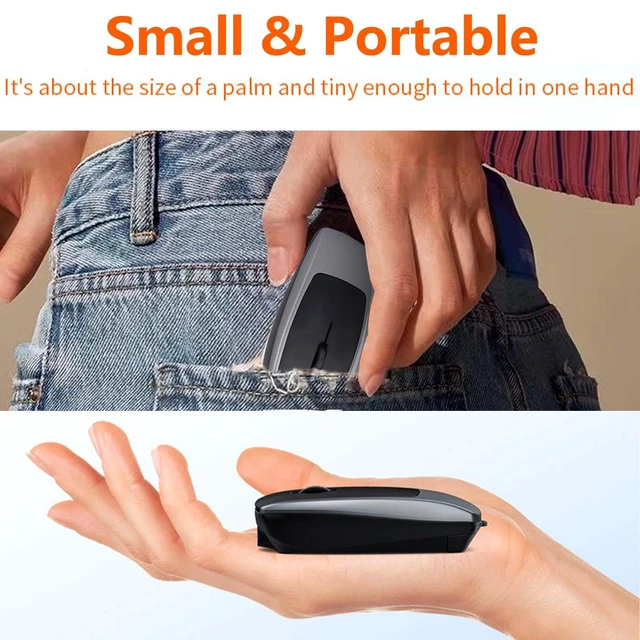 Alt view image 5 of 5 - Wireless Mini Bluetooth Mouse with Card Reader (Up to 2TB),Portable Compact Silent Rechargeable Small Finger Optical Travel Mouse for PC/Laptop/Tablet/Smartphone, Students Kids Girl Boy GiftGre