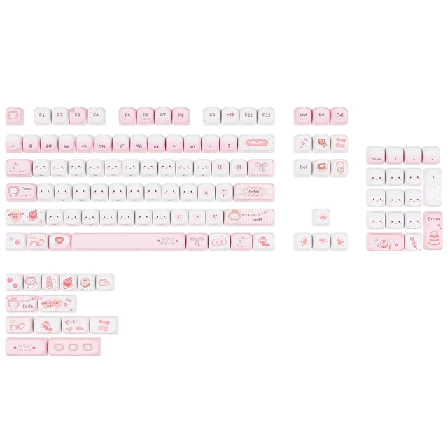 Alt view image 3 of 5 - ZERRIOY 118-key PBT Pink Cat Theme Dye-Sublimation MOA Profile Keycaps