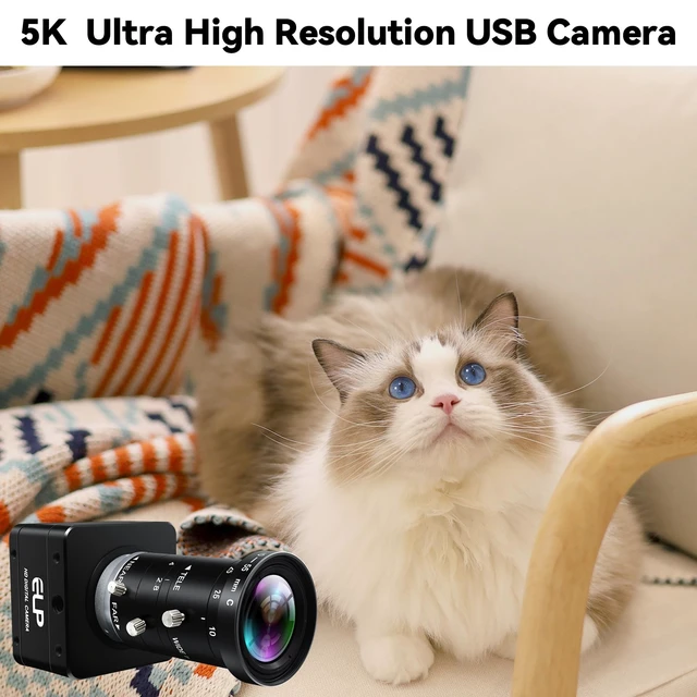 Alt view image 2 of 5 - IFWATER 20MP 5K Ultra HD USB3.0 Camera,5120x3840 27.5fps High Frame Rate Webcam,10-55mm 5X Manual Varifocal Zoom Lens,Plug & Play Compatible with Jetson Nano Windows Linux Mac for Industrial Vision
