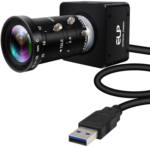 Main image of IFWATER 20MP 5K Ultra HD USB3.0 Camera,5120x3840 27.5fps High Frame Rate Webcam,10-55mm 5X Manual Varifocal Zoom Lens,Plug & Play Compatible with Jetson Nano Windows Linux Mac for Industrial Vision