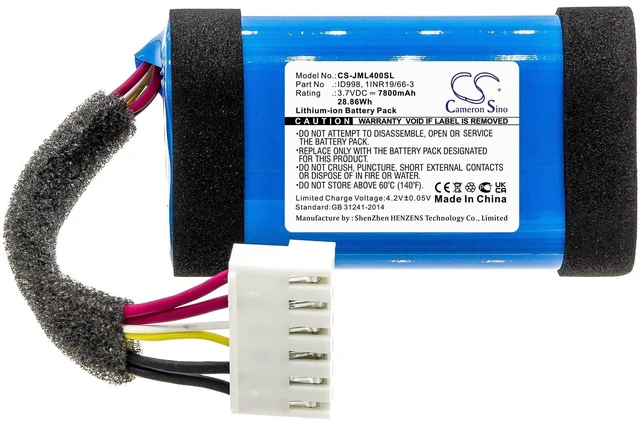 Alt view image 3 of 4 - Replacement Battery for JBL Charge 4 Charge 4J JBLCHARGE4BLUAM Charge 4BLK ID998 IY1068 SUN-INTE-118 1INR19/66-3(7800mAh) NOT FIT with Charge 4Q