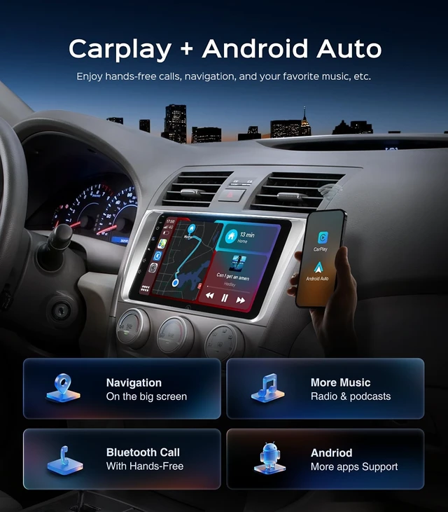 Alt view image 3 of 5 - Android 4G+64G 9 Car Stereo Radio for Toyota Camry 2007-2011