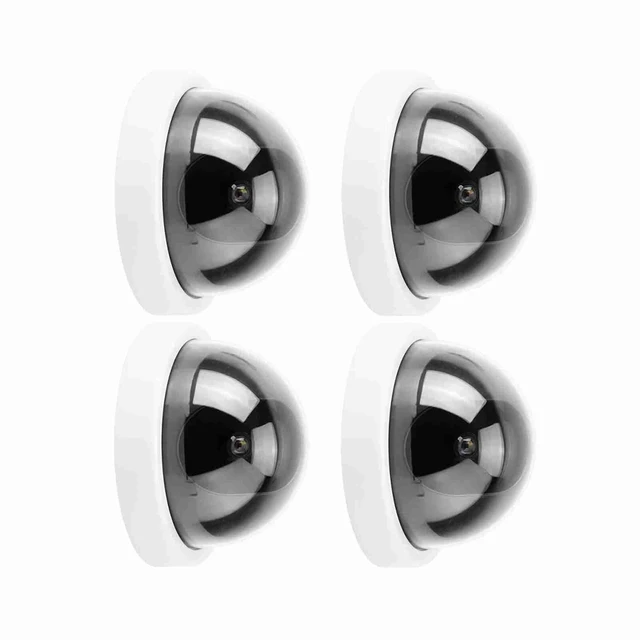 Alt view image 4 of 5 - SASKATE 4pcs Dome Simulation Camera CCTV Dummy Fake Security Camera with Flashing Led Light (White)
