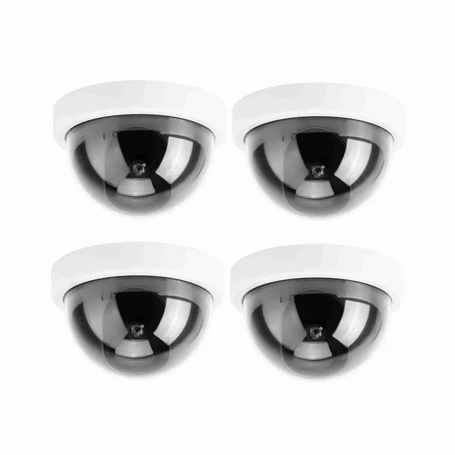 Alt view image 3 of 5 - SASKATE 4pcs Dome Simulation Camera CCTV Dummy Fake Security Camera with Flashing Led Light (White)