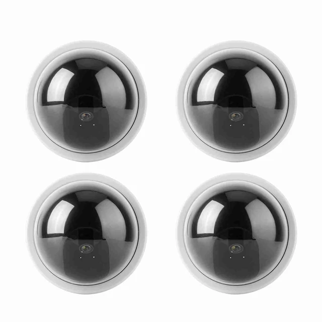 Alt view image 5 of 5 - SASKATE 4pcs Dome Simulation Camera CCTV Dummy Fake Security Camera with Flashing Led Light (White)