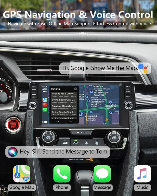 Alt view image 5 of 5 - Car Radio for Honda Civic 2016-2021 with CarPlay Camera Bluetooth GPS Navi