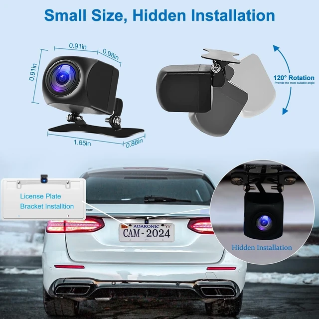 Alt view image 5 of 5 - Adaronic Automotive Backup Camera, Metal Rearview Camera with Switchable AHD 1080P AHD 720P and CVBS, Dual Mount Brackets Universal Reversing Camera for Car Pickup Truck SUV (HD02)
