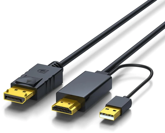 Main image of NEXHYPE HDMI to DisplayPort Cable, Uni-Directional Only, 4K@60Hz 2K@144Hz, HDMI DP Converter Cord for Laptop, Desktop PC, Xbox, PS5, Monitor & Display (70.8, Inches)